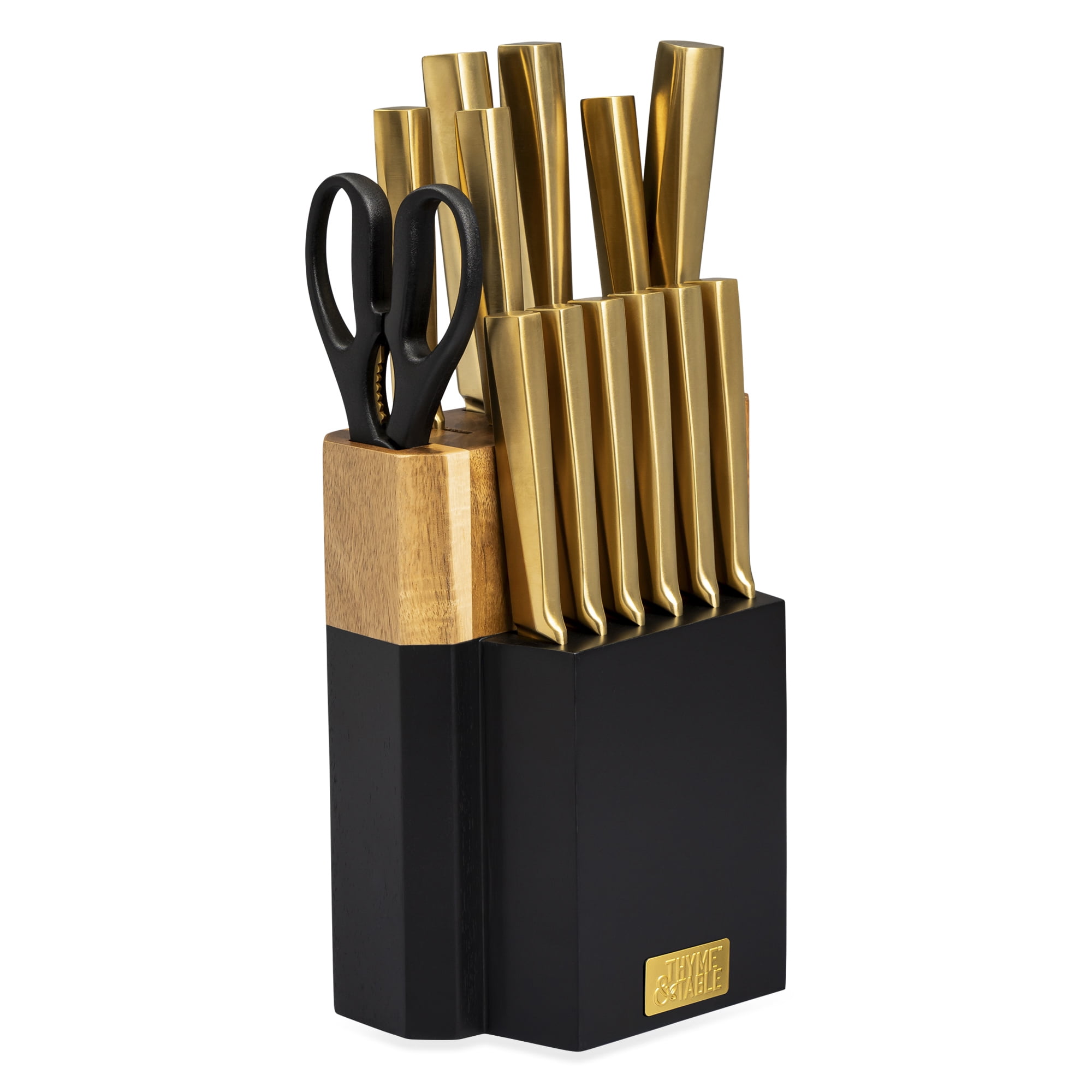 15-Piece Knife Block Set with Knife Sharpener