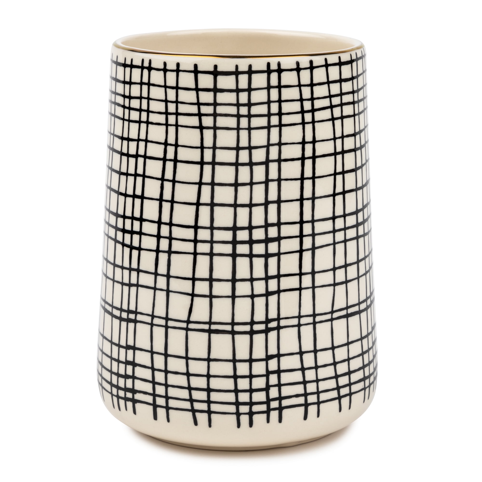 Ceramic Utensil Holder, Cross Grid