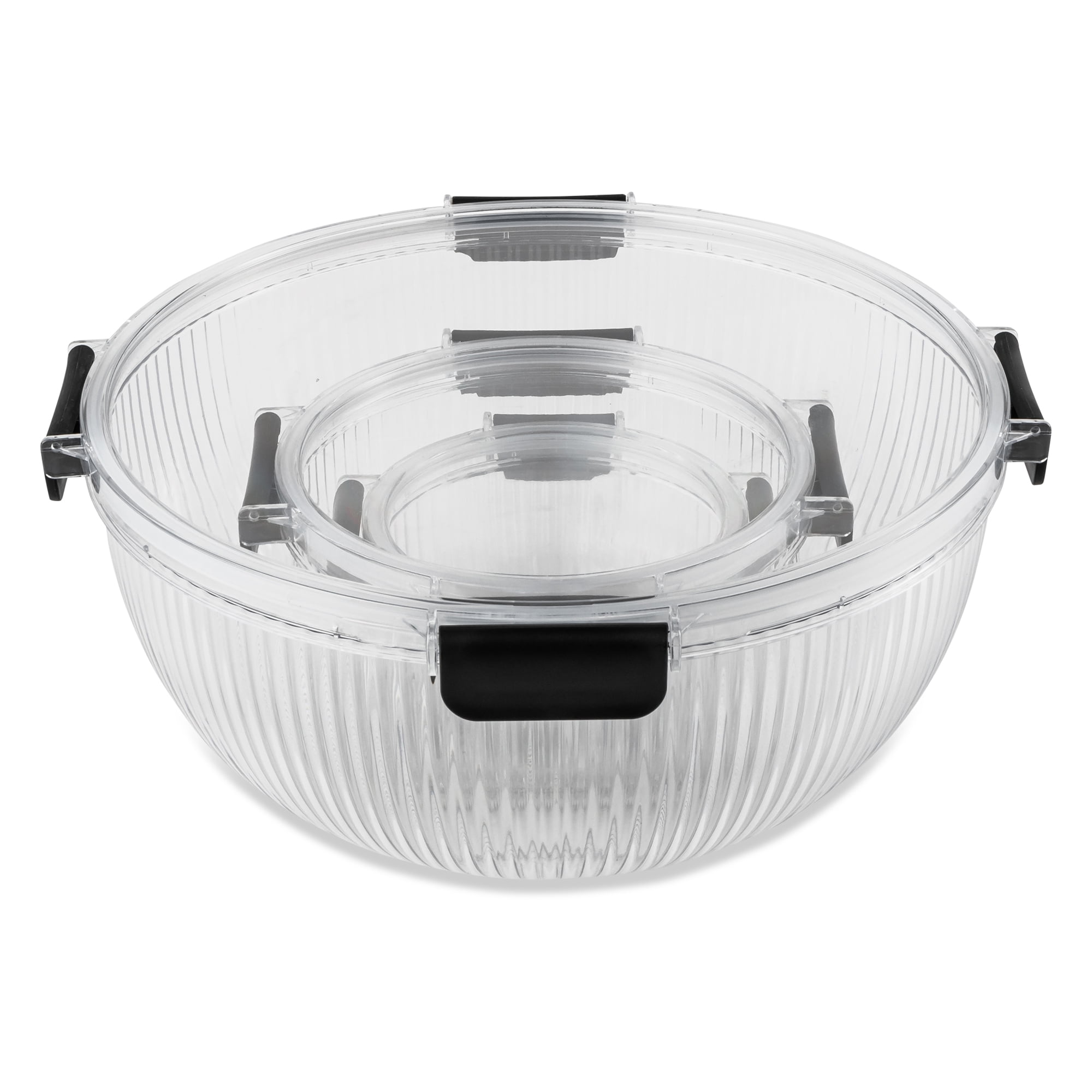 Plastic Mixing Bowls with Airtight Lids (6 Pieces)